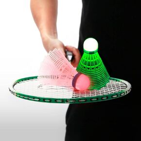 Badminton Shuttlecocks 4pcs, Badminton Birdies - Lighting Glow in The Dark Night, White, EOB332562021