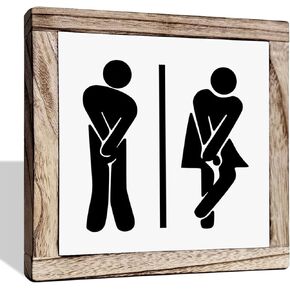 Restroom Wood Plaque Sign, Box Wood Plaques Desk Décor, Bathroom Décor Sign, Framed Wood Sign Plaque, Restroom Décor, Wood Shelf Art Décor, Small Signs for Home Decor Shelf, A1