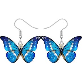 DOWAY Acrylic Yellow Butterfly Earrings Dangle for Women Girls Drop Jewelry, Spring Summer Butterfly Gifts Decoration