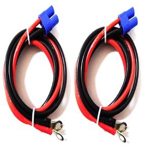 2pcs EC8 to O Ring Terminal Cable,EC8 Female to O Ring Eyelet Terminal Plug Connector Cable 10AWG RC ESC Charger Side Power(100cm)