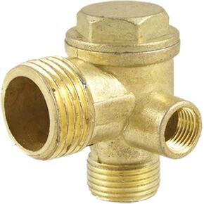 Gold Female Thread Check Valve 3-Port Brass Male Threaded Air Compressor Check Valve Central Pneumatic Air Compressor Accessories Air Compressor Replacement Parts，Valves，Check Valves