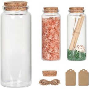 برطمانات زجاجية صغيرة سعة 150 مل بأغطية من الفلين، عبوتان من الزجاجات الصغيرة مع سدادات وعلامات من الفلين والخيط الإضافي، برطمان رمل صغير، برطمان صدف، قوارير زجاجية بأغطية، برطمان حبوب منع الحمل، برطمان تعويذة in Kuwait