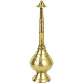 Brass Sprinkler Bottle for holy Water, gangajal and Perfume gulab pash Rose Water paneer sombu – (Small (8 Inch))