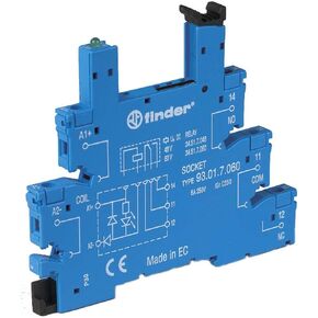 Finder 93.01.0.024 Relay Socket with Retaining Bracket with LED with EMC Suppression Circuit Suitable for S