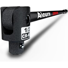 1/2 Inch Drive 24 in. Breaker Bar, 250 Degrees Heavy Duty Head, Ball Lock Function, Chromium-Molybdenum Steel, Striking Laser Specifications, High Temperature Quenching Rod Body, Black
