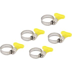 METALLIXITY Adjustable Hose Clamps (9mm - 16mm/0.35" - 0.6") 5Pcs, Metal Clip - for Home Garden Tube Pipe Fastening
