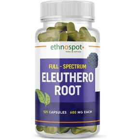 Full Spectrum Eleuthero Root Capsules - Siberian Ginseng - Boosts Physical Stamina & Mental Alertness - Supports Immune System - Enhanced Eleutheroside Profile - All Natural - 125 Vegan Capsules