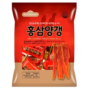 Minecook Red Ginseng Sweet Red Bean Jelly | 250g | Korean Snack, Yokan, Yanggaeng Traditional Korean Dessert, 홍삼 양갱