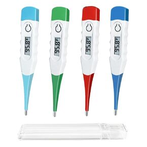 Oral Thermometer for Babies, Children and Adults, Digital Thermometer for Oral, Rectal or Under Arm Use (Pack of 4)