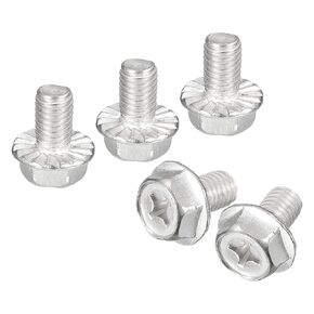 uxcell M6x18mm Phillips Hex Head Flange Bolts, 10pcs 304 Stainless Steel Hexagon Phillips Flange Head Hex Bolts Machine Screws