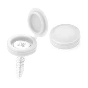 100pcs Hinged Screw Cover Plastic Shutter Screw Decorative Protective M5 Hole Fold Screw Snap Covers (White)