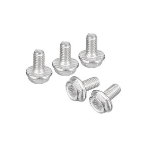 uxcell M6x18mm Phillips Hex Head Flange Bolts, 10pcs 304 Stainless Steel Hexagon Phillips Flange Head Hex Bolts Machine Screws