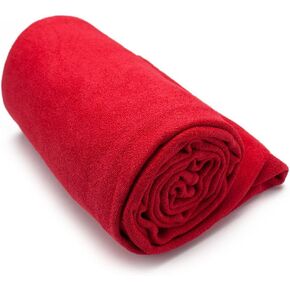 منشفة يوجا ساخنة من الألياف الدقيقة غير قابلة للانزلاق من Crown Sporting Goods مع حقيبة حمل (أحمر) كبيرة in Kuwait