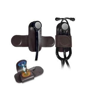 Stethoscope Holder, Genuine Top-Grain Leather | Strong & Durable | Magnetic Closure - Easy Access | for Doctors, Nurses, Adult, Dual Head (Brown)