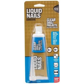Liquid Nails LN-207 6 Pack 2.5 oz. Small Projects Silicone Adhesive, Clear