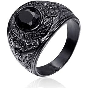 HIJONES Men's Stainless Steel United States Army Ring with Stone in Kuwait