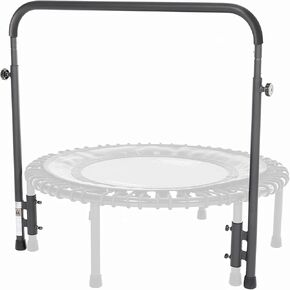 JumpSport Handle Bar Accessory for 39 Inch Straight Leg Fitness Trampolines with 6 Adjustable Height Settings for Exercise & Physical Therapy, Black