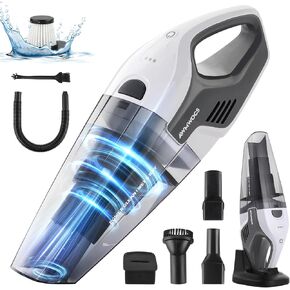 9700Pa Handheld Vacuum Cordless, 100W Portable Car Vacuum, Wet Dry Hand Held Vacuum, Lightweight Low-Noise Washable HEPA Filter Vacuum Cleaner for Car/Home/Pet/Office