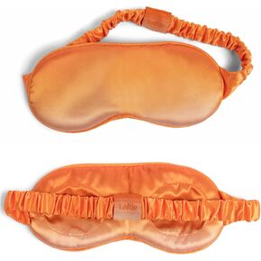 Loftie Silky Sleep Eye Mask - Light Blocking Sleep Mask - Silky, Soft, Elastic Band Eye Mask for Sleep - Eye Covers for Sleeping - Low Tension Eye Cups, Luxury Dust Bag - Gift for Men, Women (Orange)