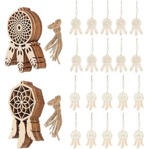 Wooden DIY Dream Catchers Kits, 20Pcs Mini Decorative Hanging Wall Ornaments Dream Catcher Craft for Home Girls Bedroom Decorations