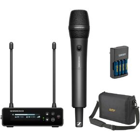 Sennheiser EW-DP 835 SET Camera-Mount Digital Wireless Handheld Microphone System (R1-6: 520 to 576 MHz) Bundle with Watson Rapid Charger with 4 AA Batteries and Auray WSB-1S Carrying Bag