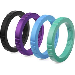 Best Woman Silicone Wedding Ring for Women Stackable Silicone Rings Wedding Bands for Women Create The Perfect Womens Silicone Wedding Ring Band Thin Silicone Rubber Wedding Bands