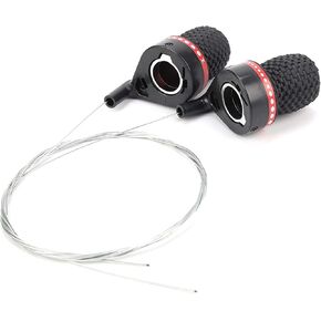 Bicycle Twist Grip Gear Shifters, Mountain Bike Speed Lever Shift Derailleur Handle Bar Twisted Grips Transmission Replacement Rolling Stick Device for Cycling Commuter Folding Road Bike Accessories
