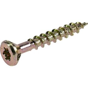 Power Pro 967765 Wood Screws, #8 x 1-1/4, Premium Star Drive Indoor Cabinet Screws, Gold Yellow Zinc, 1/4 Keg, 6000 pcs
