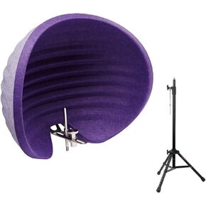 Aston Microphones Halo Reflection Filter (Purple) with Reflection Filter Tripod Mic Stand Bundle