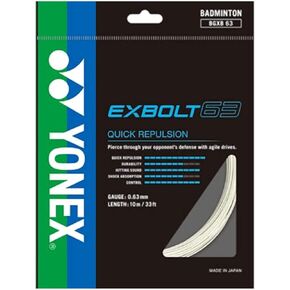 YONEX Exbolt 63 Badminton String (White)(10m/33ft)