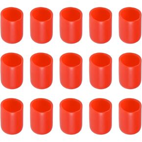 Screw Thread Protector Cover Rubber End Caps, [for Screw, Bolt] - 1/2" ID/Red/20 Pcs