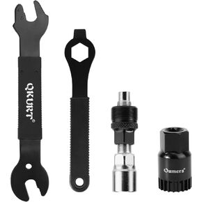 Oumers Bike Crank Puller Tool Set, Bike Crank Extractor Bike Bottom Bracket Remover 17mm 16mm 15mm Spanner Wrench Fit for Removing Bicycle Crank