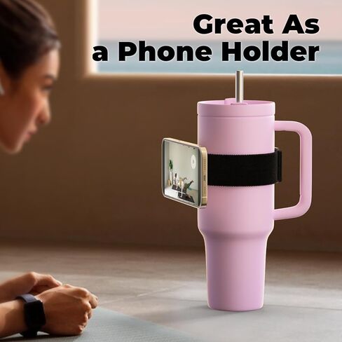 Water Bottle Accessories for Stanley Cup 30 oz 40 oz Tumbler with Handle Owala FreeSip water bottle 32oz 40 oz, Magnetic Phone Holder Strap for Magsafe Gym Exercise to Hold Keys and Cell Phone in Kuwait