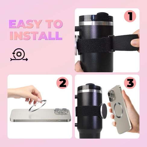 Water Bottle Accessories for Stanley Cup 30 oz 40 oz Tumbler with Handle Owala FreeSip water bottle 32oz 40 oz, Magnetic Phone Holder Strap for Magsafe Gym Exercise to Hold Keys and Cell Phone in Kuwait