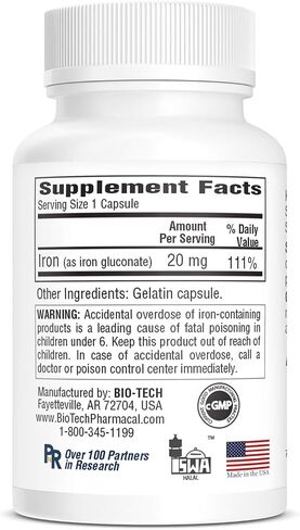 BioTech Pharmacal - Fe-20 - 100 Count in Saudi Arabia