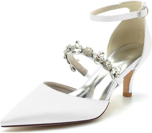 Hanfike Womens Shoes for Wedding Dress Ankle Strap Low Heel Bridal Formal Party Pumps JY034 in Kuwait