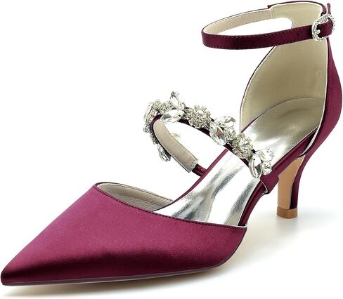 Hanfike Womens Shoes for Wedding Dress Ankle Strap Low Heel Bridal Formal Party Pumps JY034 in Kuwait