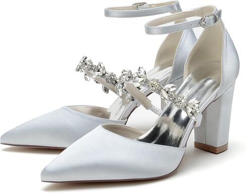 Hanfike Womens Shoes for Wedding Dress Ankle Strap Low Heel Bridal Formal Party Pumps JY034 in Kuwait