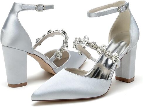 Hanfike Womens Shoes for Wedding Dress Ankle Strap Low Heel Bridal Formal Party Pumps JY034 in Kuwait