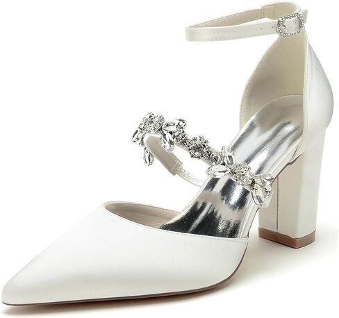 Hanfike Womens Shoes for Wedding Dress Ankle Strap Low Heel Bridal Formal Party Pumps JY034 in Kuwait