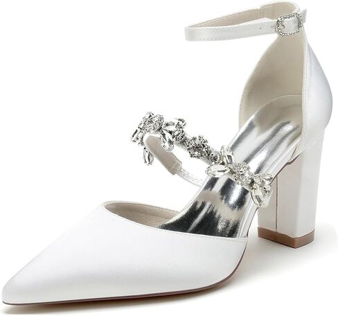 Hanfike Womens Shoes for Wedding Dress Ankle Strap Low Heel Bridal Formal Party Pumps JY034 in Kuwait