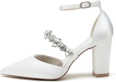 Hanfike Womens Shoes for Wedding Dress Ankle Strap Low Heel Bridal Formal Party Pumps JY034 in Kuwait