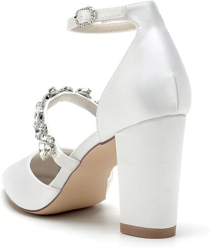 Hanfike Womens Shoes for Wedding Dress Ankle Strap Low Heel Bridal Formal Party Pumps JY034 in Kuwait
