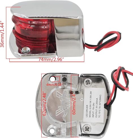 الفولاذ المقاوم للصدأ LED أضواء الملاحة قارب، ثنائي اللون القوس ضوء عائم مع الأحمر والأخضر LED لقارب عائم يخت in Kuwait