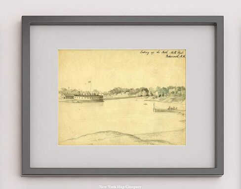 INFINITE PHOTOGRAPHS 1830 Drawing Shows The North Mill Pond in Portsmouth, New Hampshire. There is a Fort on The far Shore in Saudi Arabia