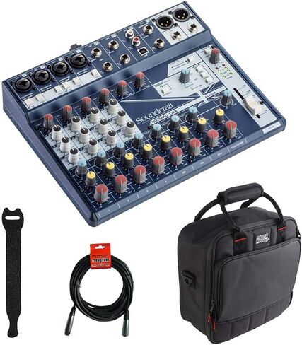 وحدة تحكم خلط تناظرية صغيرة الحجم Soundcraft Notepad-5 مع سماعات رأس شاشة Polsen HPC-A30 وأشرطة تثبيت (10 عبوات) وحزمة كابل XLR in Kuwait