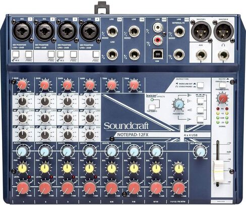 وحدة تحكم خلط تناظرية صغيرة الحجم Soundcraft Notepad-5 مع سماعات رأس شاشة Polsen HPC-A30 وأشرطة تثبيت (10 عبوات) وحزمة كابل XLR in Kuwait