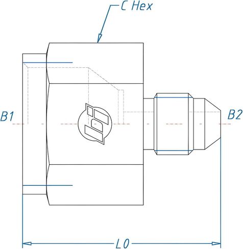 2406-32-16-SS Stainless Steel Non-Swivel Straight Reducer, 2-1/2"-12 SAE x 1-5/16"-12 SAE Thread, 2" Female JIC x 1" Male JIC, 2.875" Hex, 2.350" Length in Saudi Arabia