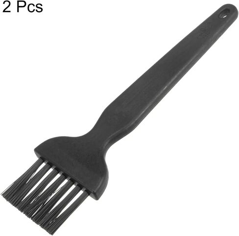 uxcell 2 Pcs Anti Static ESD Brush Plastic Handle Nylon Lab Cleaning Brushes for Electronics Keyboard PCB BGA Repair Soldering, 25x31mm Bristles in Saudi Arabia