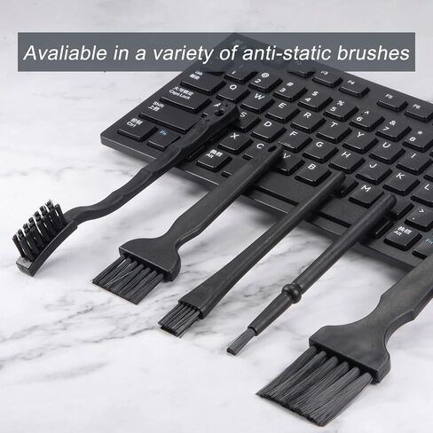 uxcell 2 Pcs Anti Static ESD Brush Plastic Handle Nylon Lab Cleaning Brushes for Electronics Keyboard PCB BGA Repair Soldering, 25x31mm Bristles in Saudi Arabia